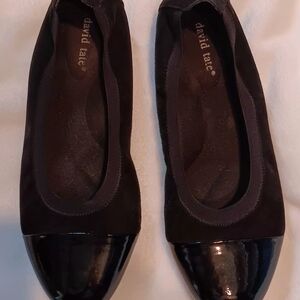 David Tate Nicole Black Cap-Toe Ballet Flats 9.5 WW